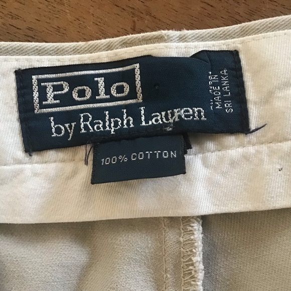Polo by Ralph Lauren 100% cotton flat front slash pockets tan khaki chinos 34 - Picture 7 of 9